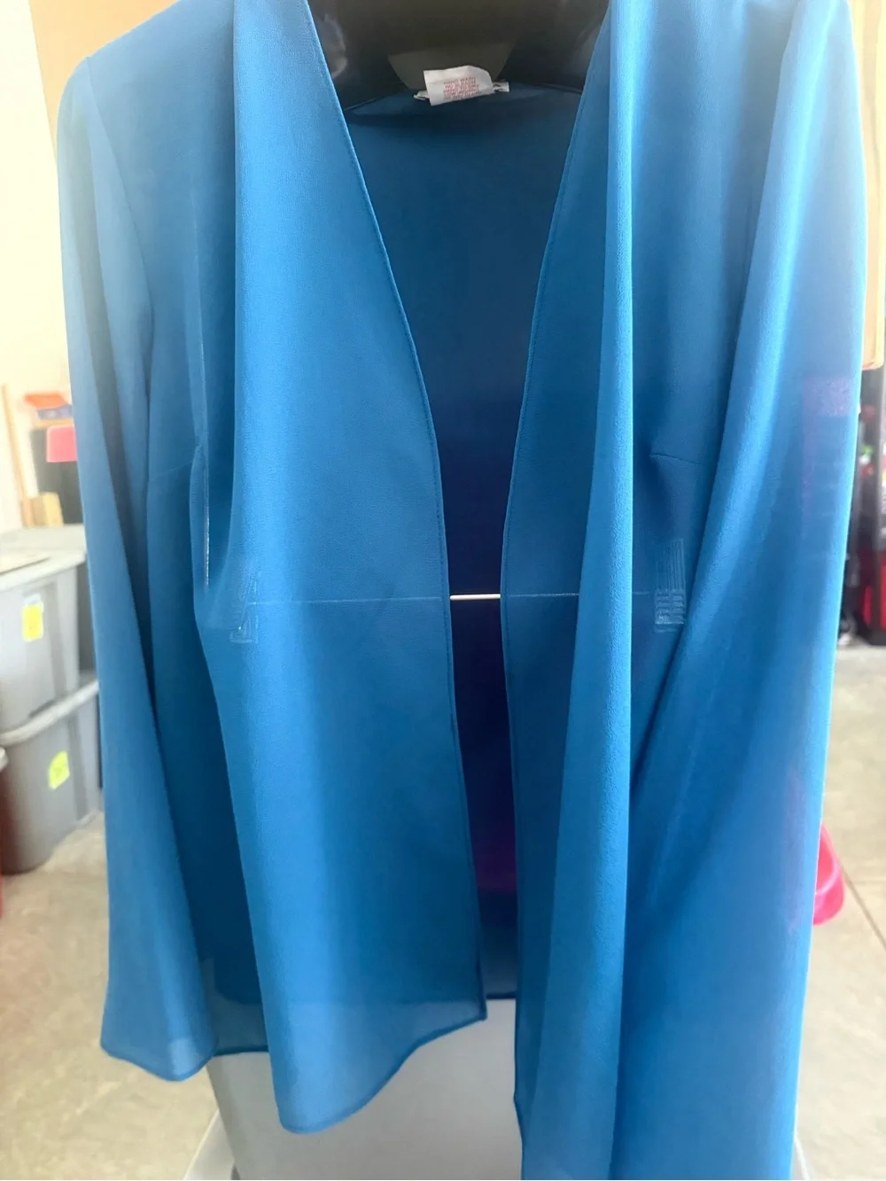 Blue Women's Open-Front Lightweight Draped Jacket mp17